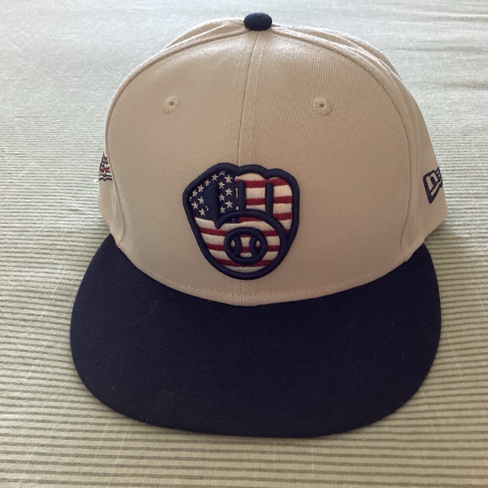 milwaukee brewers fitted new era hat 4th of july version